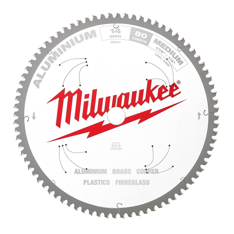 Milwaukee 355mm (14) 80T Aluminium Circular Saw Blade 48408370