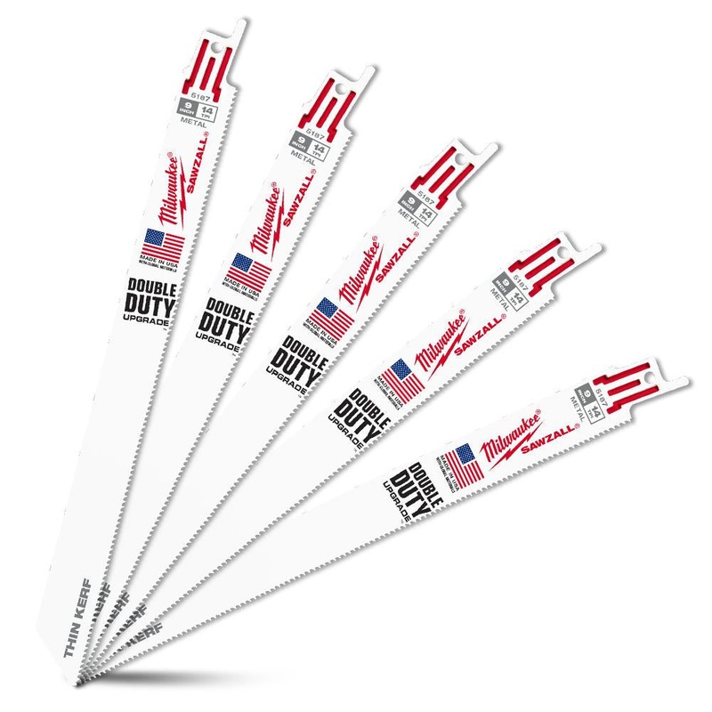 Milwaukee 5 Piece 230mm Bi-Metal Sawzall Blades 48005187