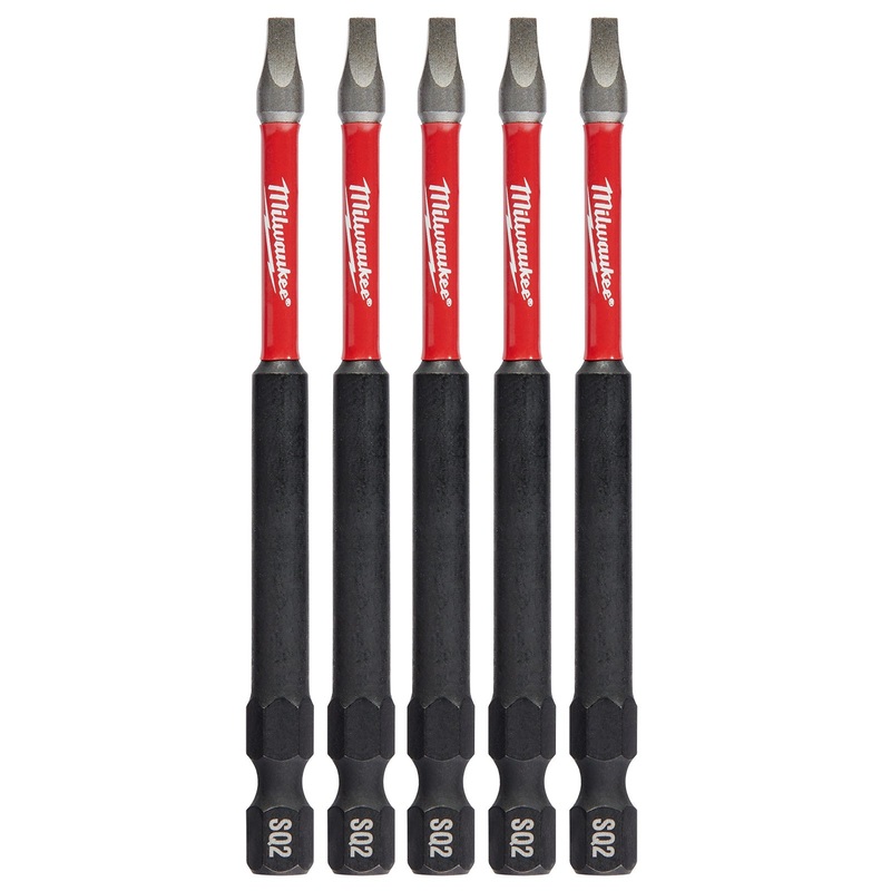 Milwaukee Square Recess #2 89mm (3.5) SHOCKWAVE Power Bit 5Pk 48324574