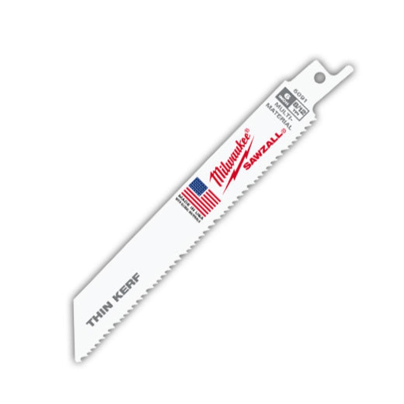Milwaukee Thin Kerf General Purpose Sawzall Blade 150mm 8/12 tpi Pkt 5 48005091