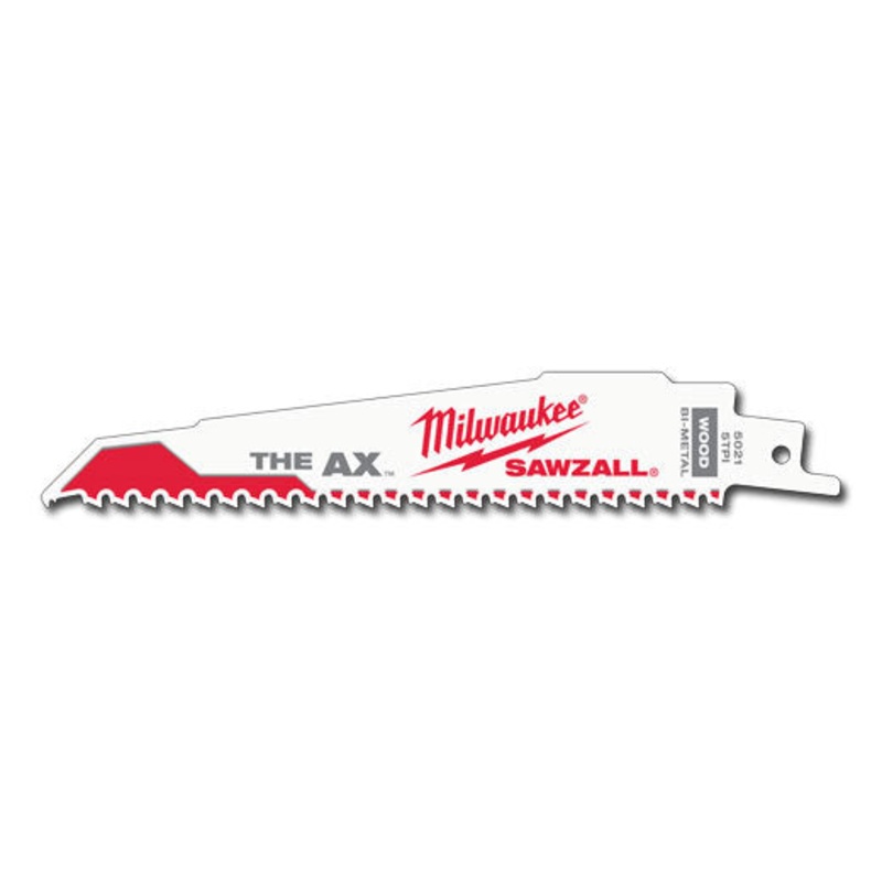 Milwaukee Wood Recip Blade The Ax 150mm 5tpi 25 Pack Sawzall Blade 48008021