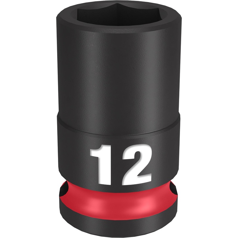 Milwaukee Shockwave 3/8 Drive 12mm Standard 6 Point Impact Socket 49666136