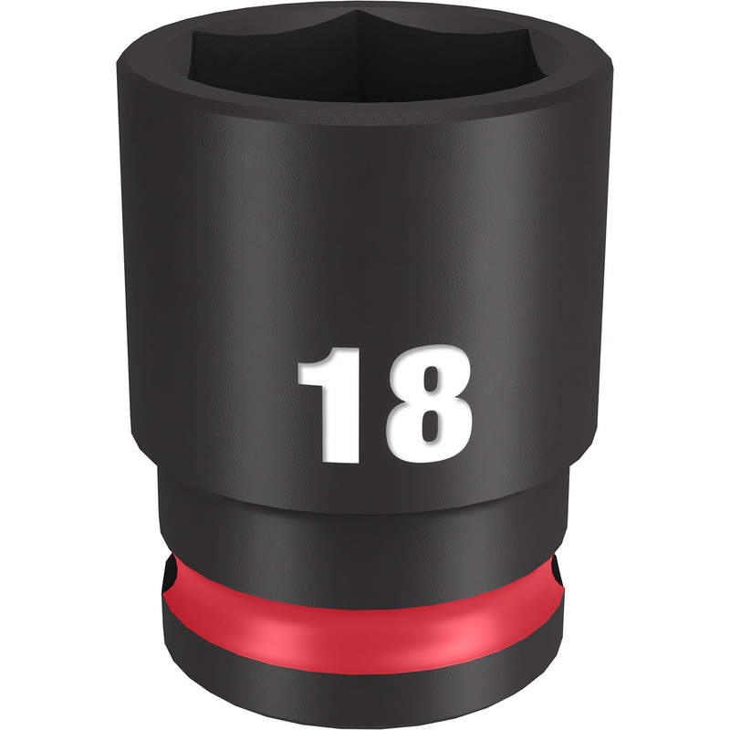 Milwaukee Shockwave 3/8 Drive 18mm Standard 6 Point Impact Socket 49666142