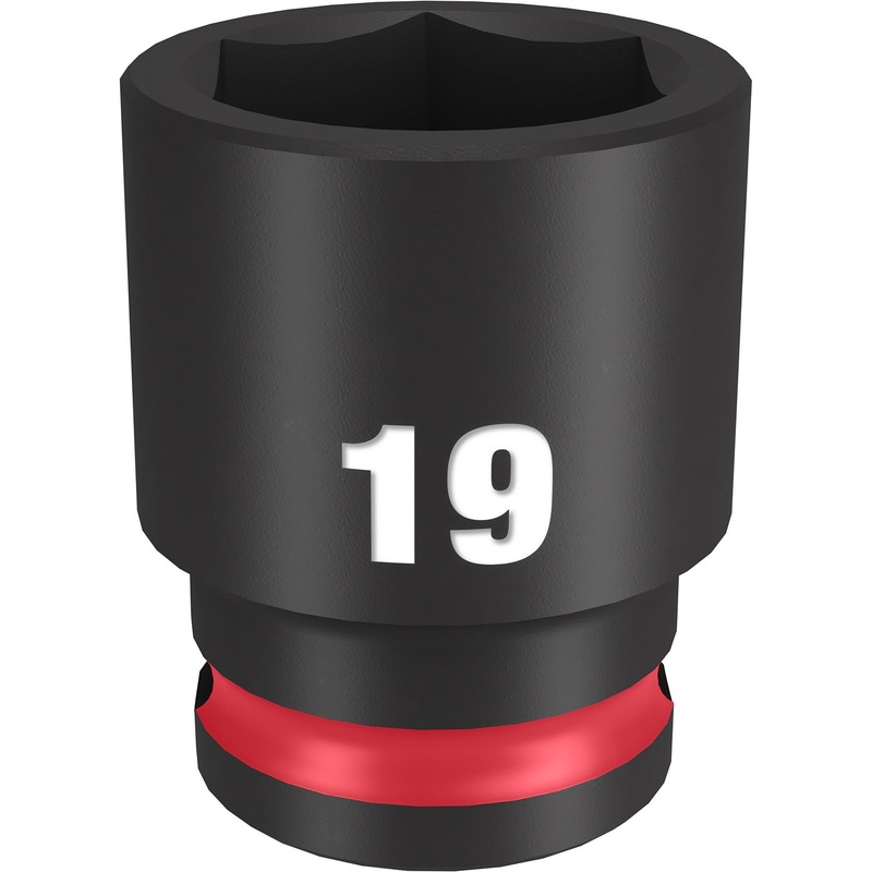 Milwaukee Shockwave 3/8 Drive 19mm Standard 6 Point Impact Socket 49666143