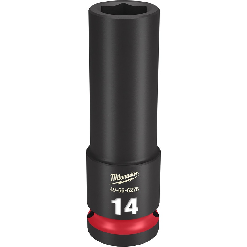 Milwaukee Shockwave 1/2 Drive 14mm Deep 6 Point Impact Socket 49666275