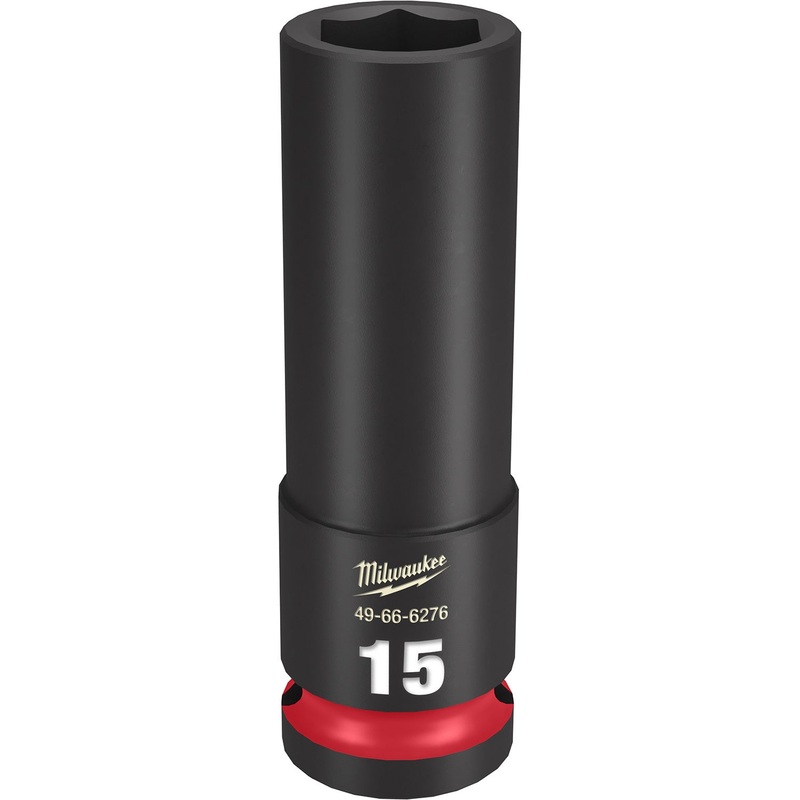 Milwaukee Shockwave 1/2 Drive 15mm Deep 6 Point Impact Socket 49666276