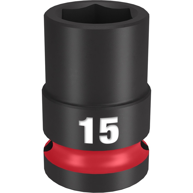 Milwaukee Shockwave 1/2 Drive 15mm Standard 6 Point Impact Socket 49666247