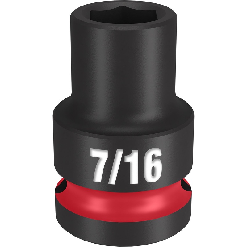 Milwaukee Shockwave 1/2 Drive 7/16 Standard 6 Point Impact Socket 49666201