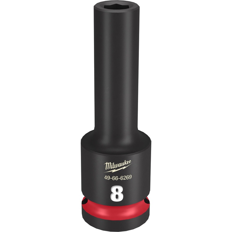 Milwaukee Shockwave 1/2 Drive 8mm Deep 6 Point Impact Socket 49666269