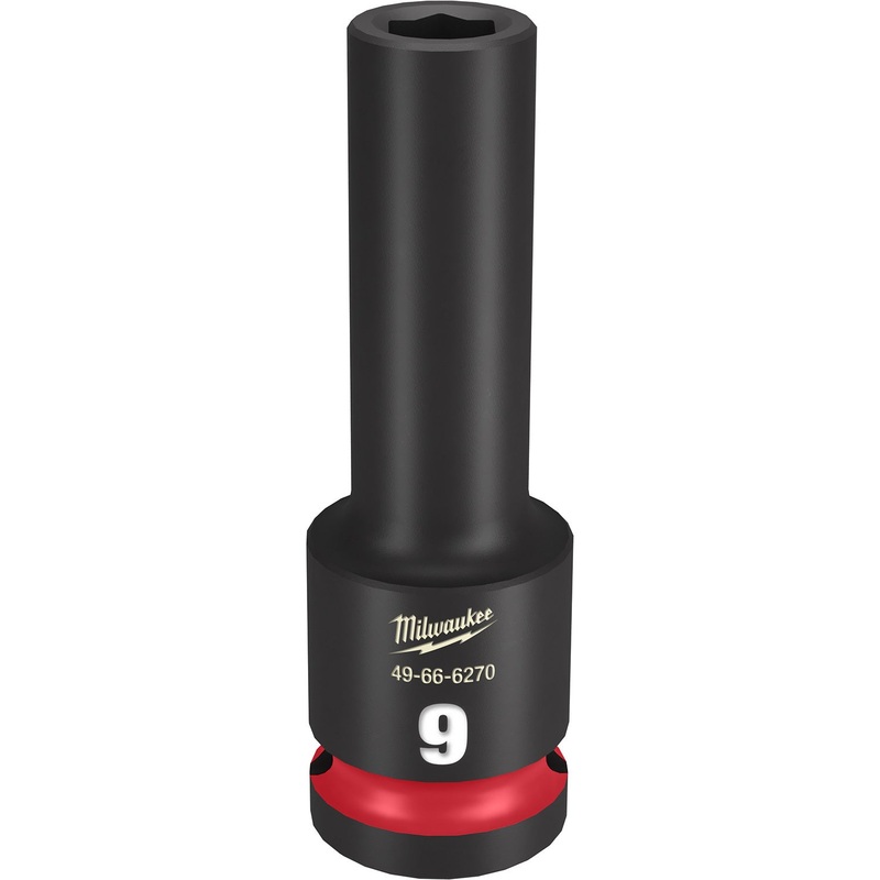 Milwaukee Shockwave 1/2 Drive 9mm Deep 6 Point Impact Socket 49666270