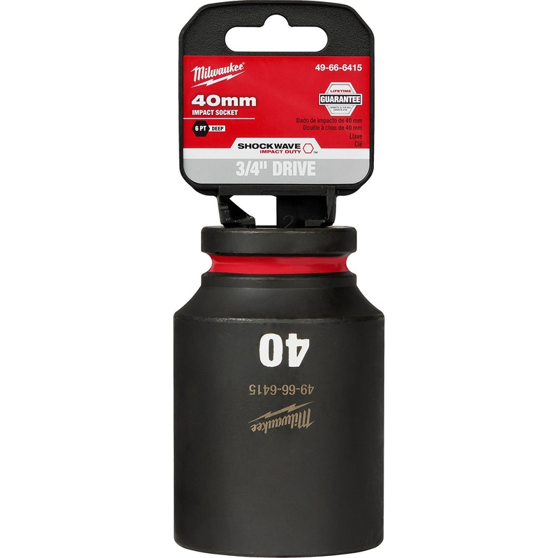 Milwaukee Shockwave 3/4 Drive 40mm Deep 6 Point Impact Socket 49666415
