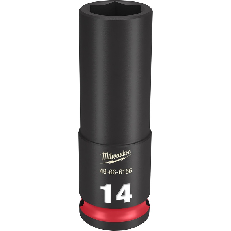 Milwaukee Shockwave 3/8 Drive 14mm Deep 6 Point Impact Socket 49666156
