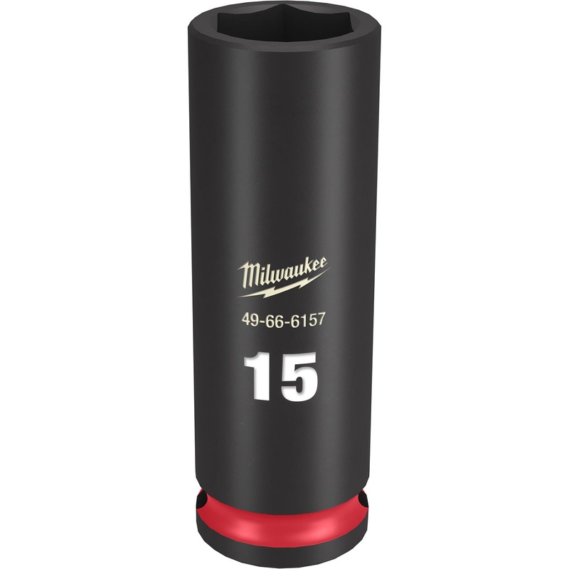 Milwaukee Shockwave 3/8 Drive 15mm Deep 6 Point Impact Socket 49666157