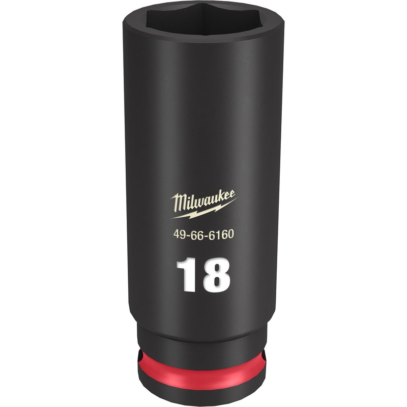 Milwaukee Shockwave 3/8 Drive 18mm Deep 6 Point Impact Socket 49666160