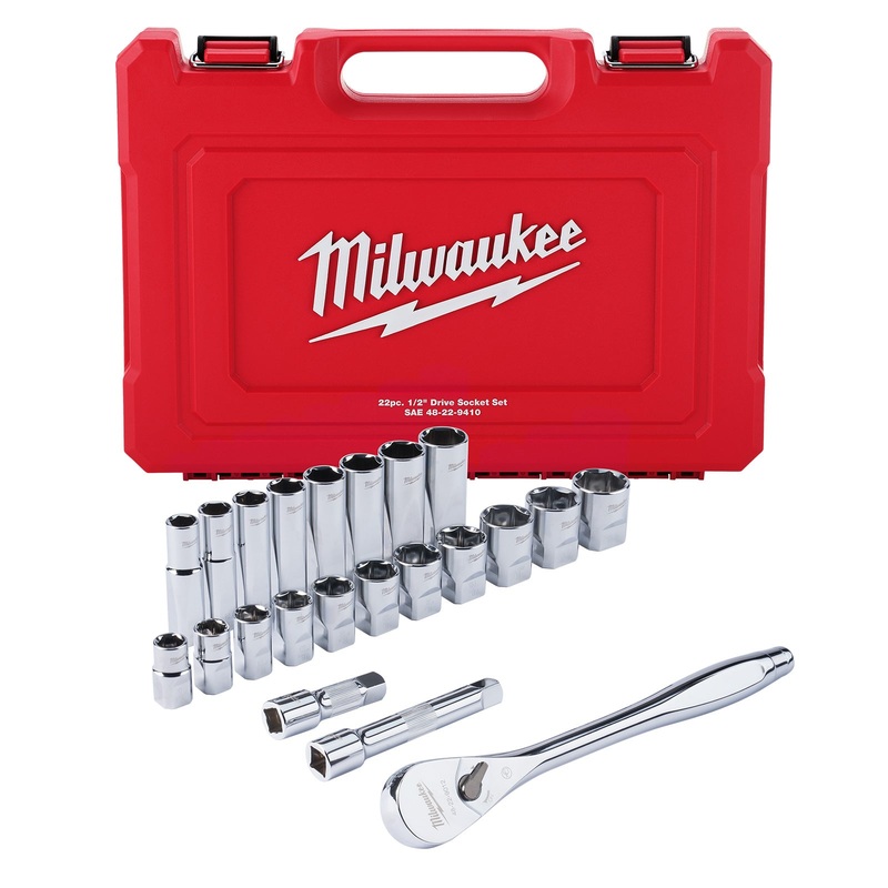 Milwaukee 22 Piece SAE Socket Wrench Set 1/2 Dr 48229410