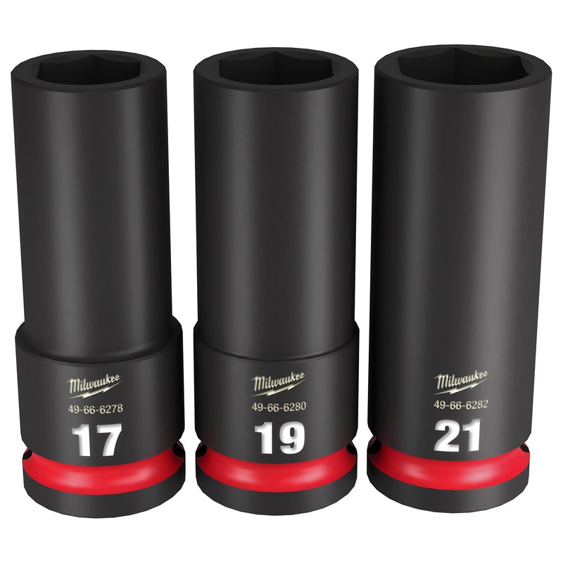 Milwaukee Shockwave 1/2 Drive 3 Piece Metric Deep 6 Point Impact Socket Set 49667025