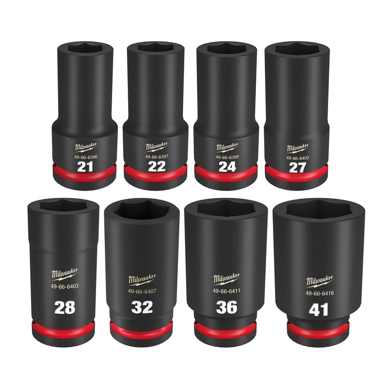 Milwaukee Shockwave 3/4 Drive 8 Piece Metric Deep 6 Point Impact Socket Set 49667055