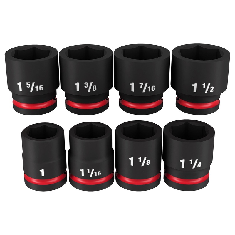 Milwaukee Shockwave 3/4 Drive 8 Piece SAE Standard 6 Point Impact Socket Set 49667017
