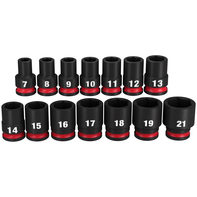 Milwaukee Shockwave 3/8 Drive 14 Piece Metric Standard 6 Point Impact Socket Set 49667007