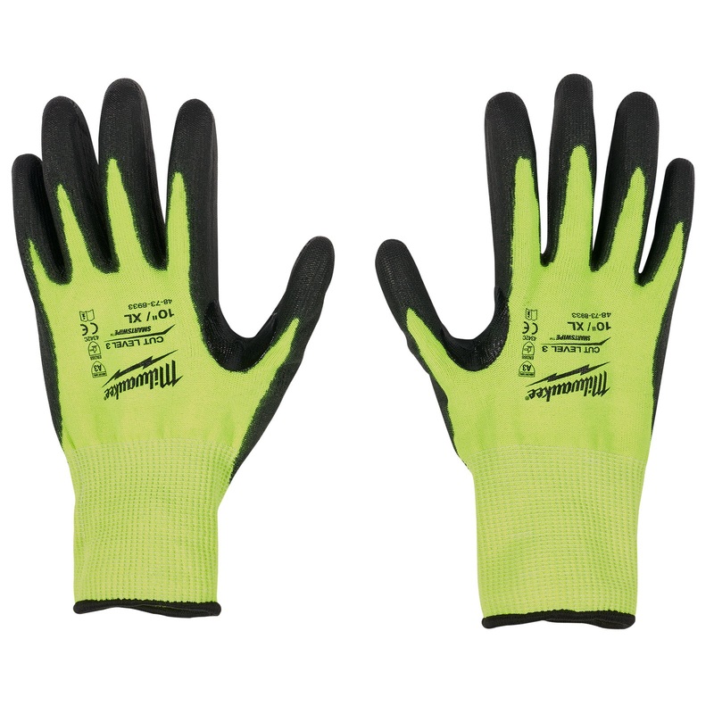 Milwaukee XX-Large High Visibility Cut Level 3 Polyurethane Dipped Gloves 48738934