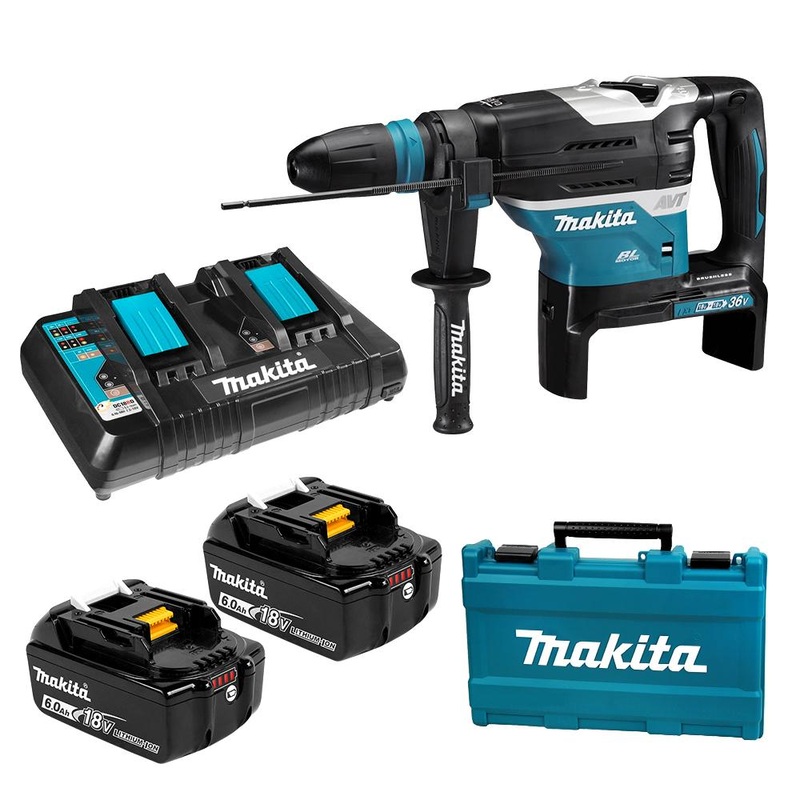 Makita DHR400G2N 36V (18V x 2) 6.0Ah LXT Li-ion Cordless Brushless AWS 40mm SDS Max Rotary Hammer Combo Kit