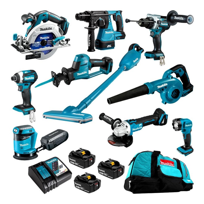 Makita DLX1052GX1 18V 6.0Ah Li-ion Cordless 10pce Combo Kit Including Brushless
