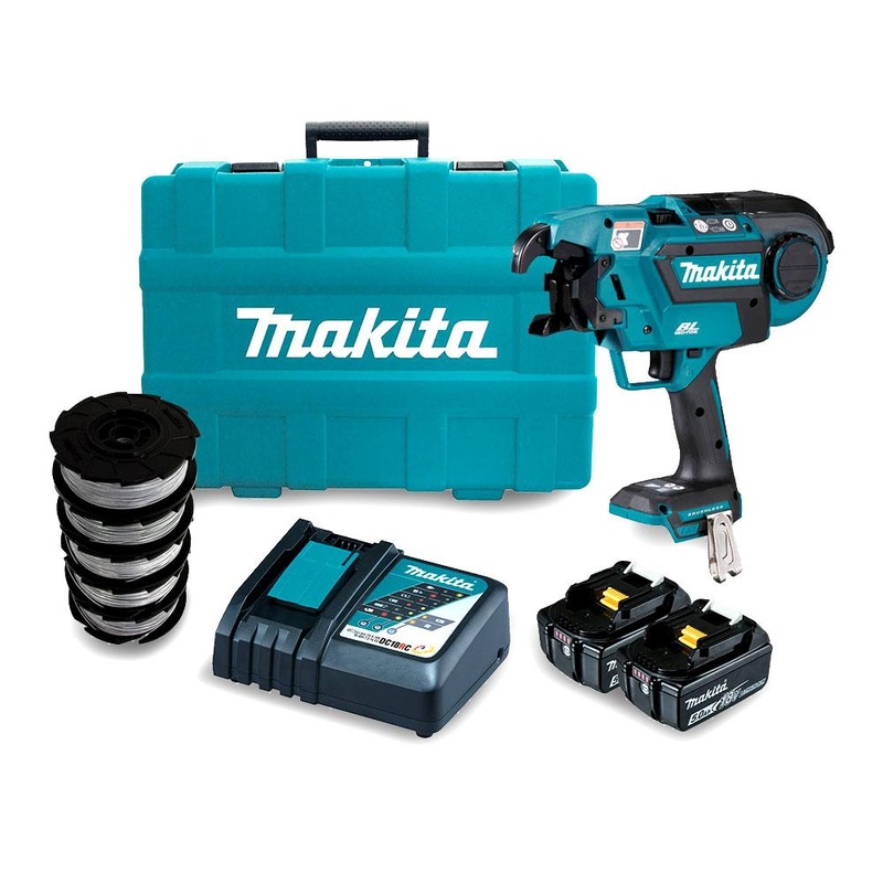 Makita DTR181RTX1 18V 5.0Ah LXT Li-ion Cordless Brushless 0.8mm Large Diameter Rebar Tying Tool Combo Kit