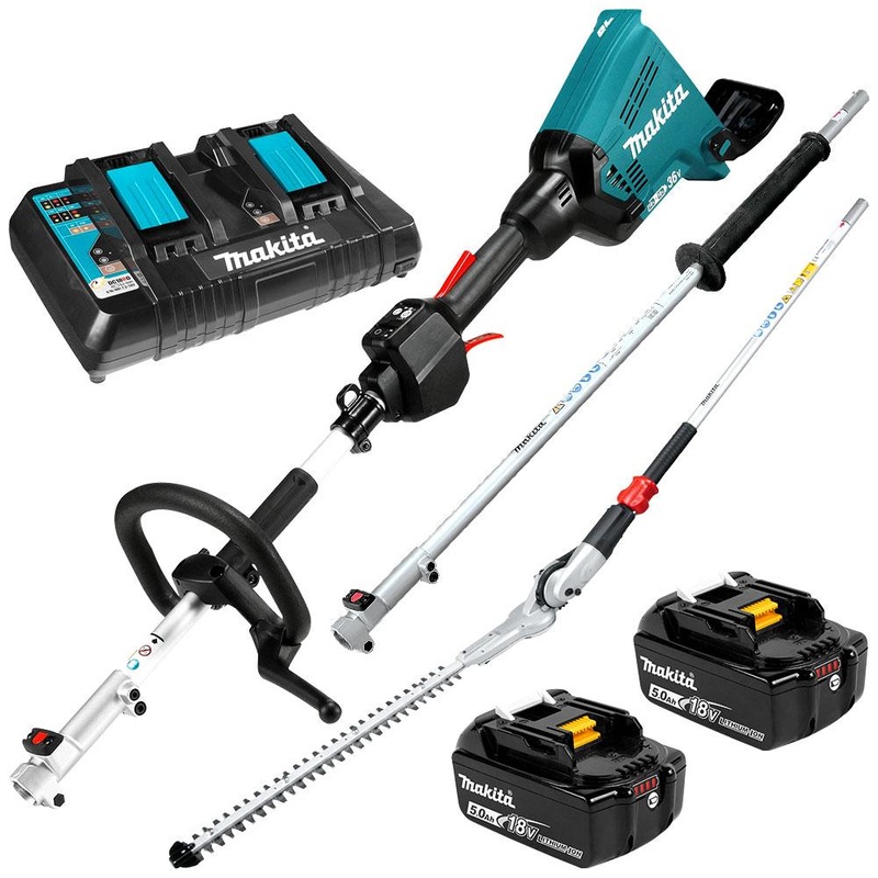 Makita DUX60PHPT2-B 36V (18V x 2) 5.0Ah Li-Ion Cordless Brushless Multi Function Power Head Combo Kit with Attachments