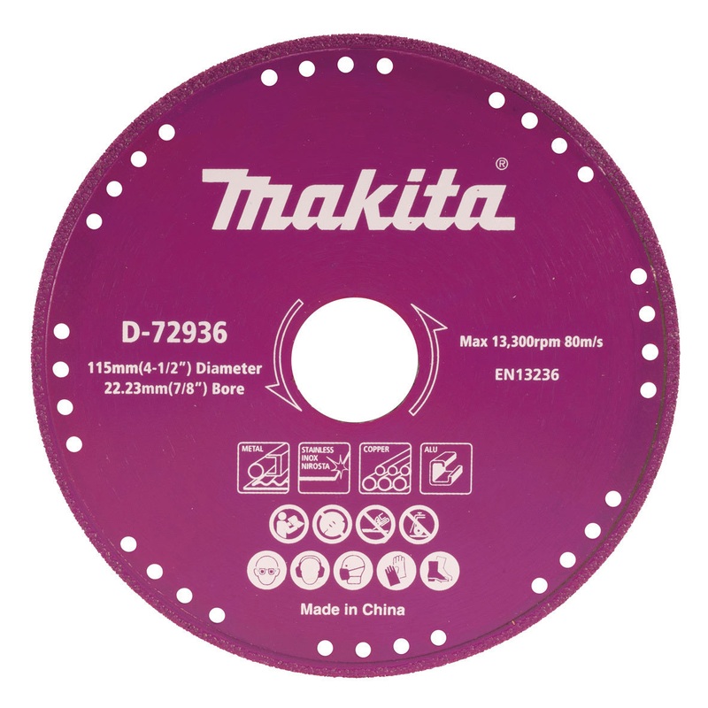 Makita 115Mm Metal Cut Vac Brazed Diamond Blade D-72936