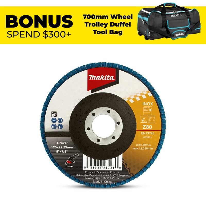 Makita 125Mm Economy Flap Disc 80# – Zirconia – Flat D-74245