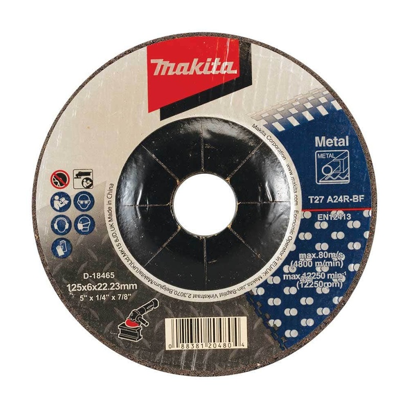 Makita 125Mm X 6Mm X 22.23Mm D/C Metal Grinding Disc A24R 20Pk D-18465-20