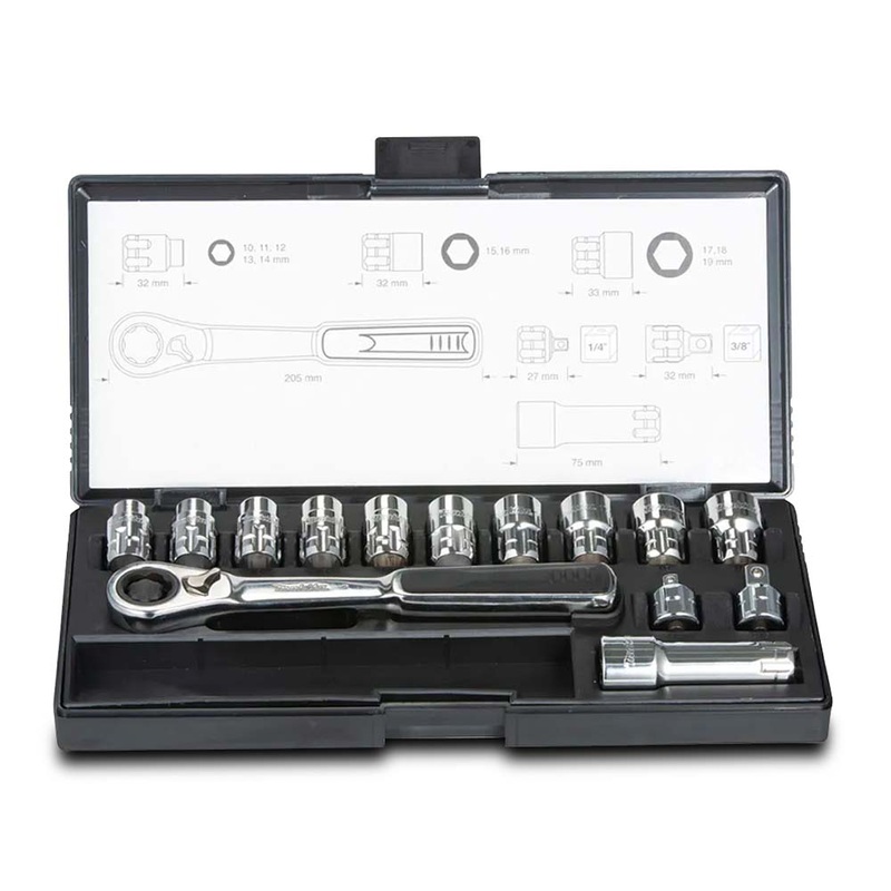 Makita Pass Thru Socket Set 14Pc B-65595
