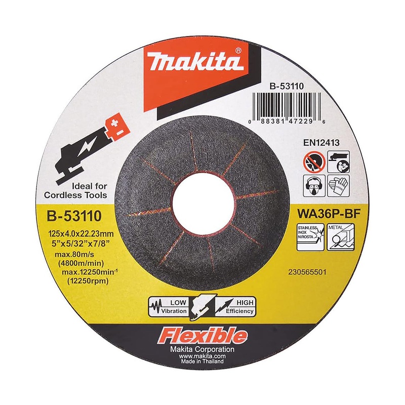 Makita 125Mm X 4Mm X 22Mm D/C Inox Grind Disc Wa36P-25Pc  B-53110-25