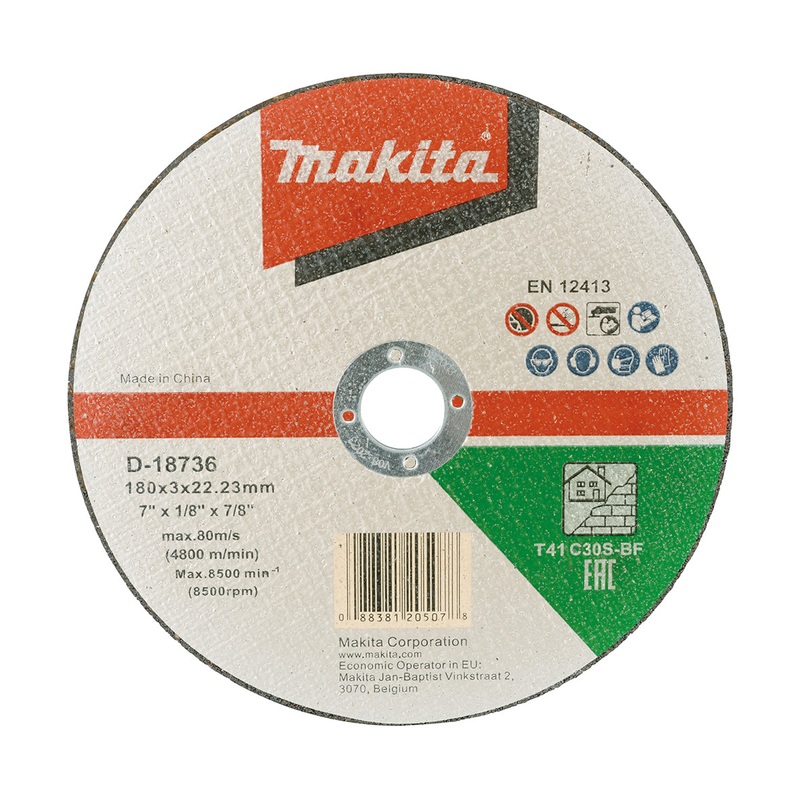 Makita 180Mm X 3Mm X 22Mm Masonry Cutting Disc C30S – 20Pk  D-18736-20