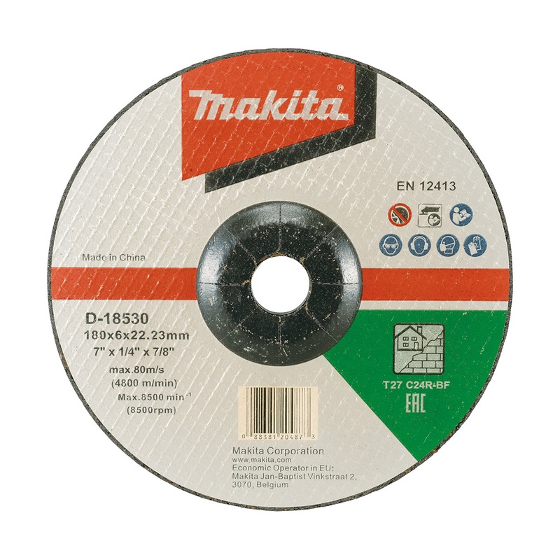 Makita 180Mm X 6Mm X 22Mm D/C Masonry Grinding Disc C24R – 20Pk D-18530-20