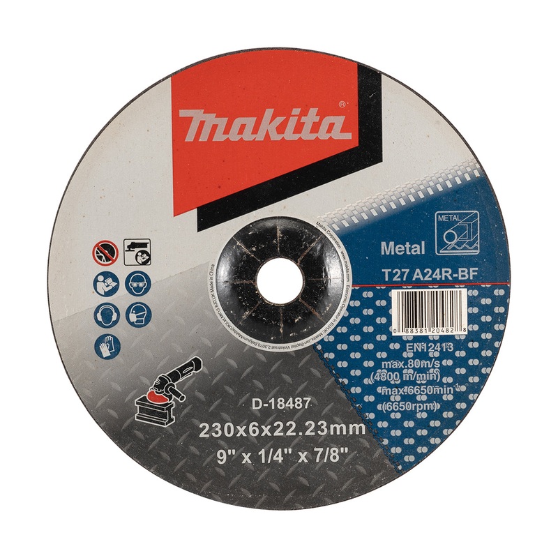 Makita 230Mm X 6Mm X 22Mm D/C Metal Grinding Disc A24R – 10Pk D-18487-10