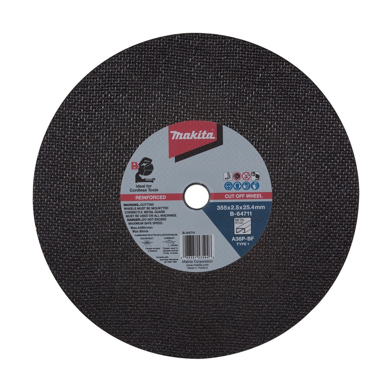 Makita 355Mm X 2.5Mm X 25.4Mm Thin Metal Metal Cut Off Wheel A36P-5Pk B-64711-5