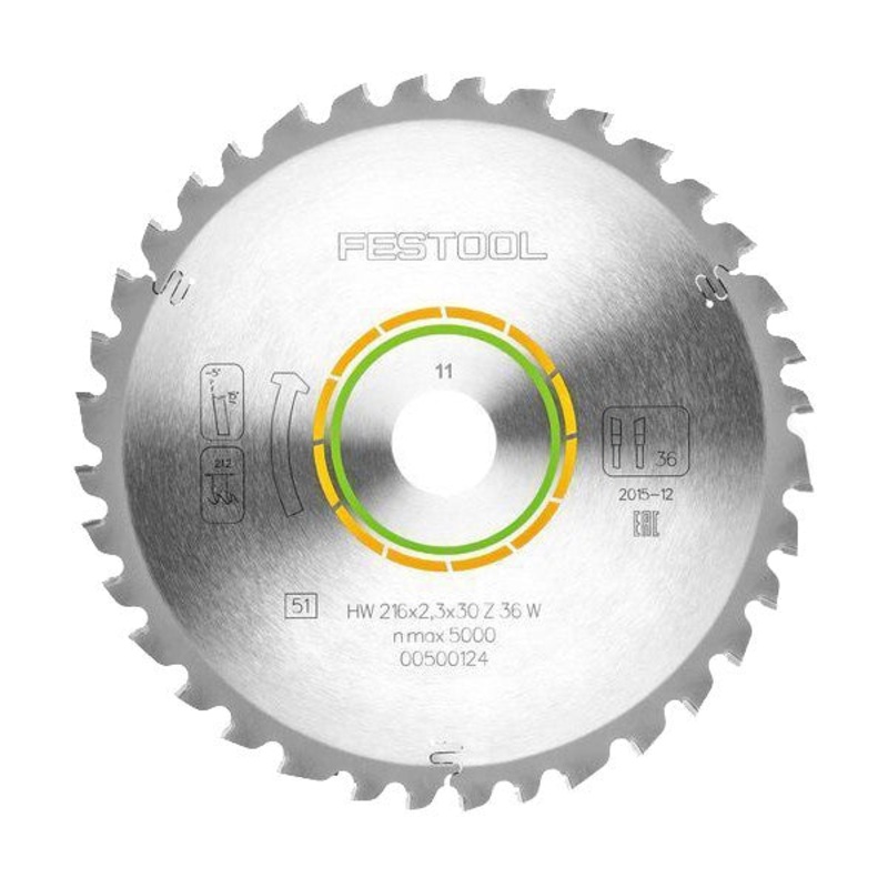 Festool Universal Saw Blade 216mm x 2.3 x 30mm 36 tooth (W36)