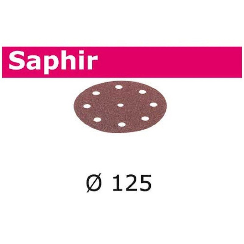 Festool 25Pk Saphir Abrasive Disc 125mm 9 Hole P50 STF D125 90 P 50 SA 25