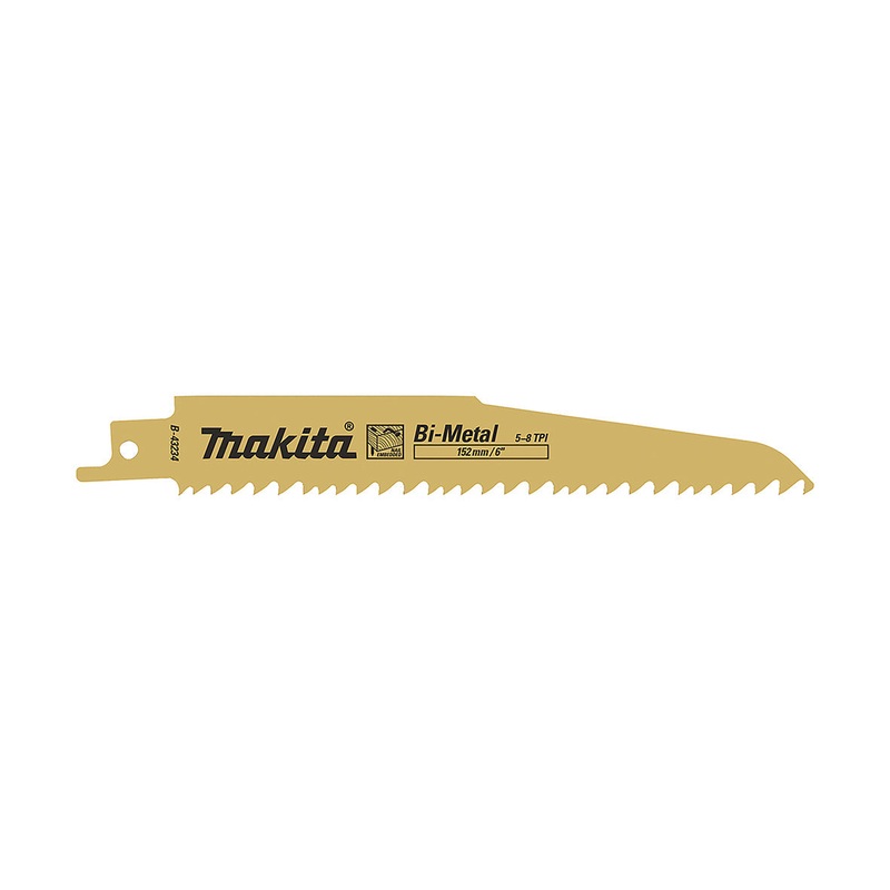 Makita Recipro Blade Bi-Metal 152Mm X 1.6Mm X 5 – 8Tpi – 5Pk – Wood & Nails B-43234