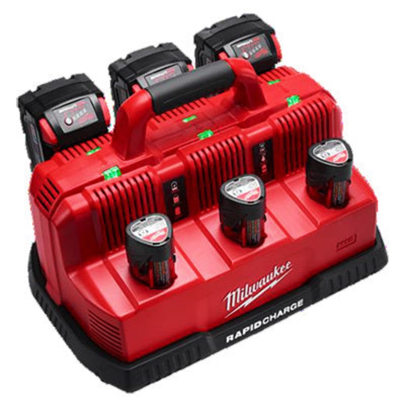 Milwaukee 12V-18V 6 Bay Rapid Charge Station (suit M12 & M18) M12-18C3