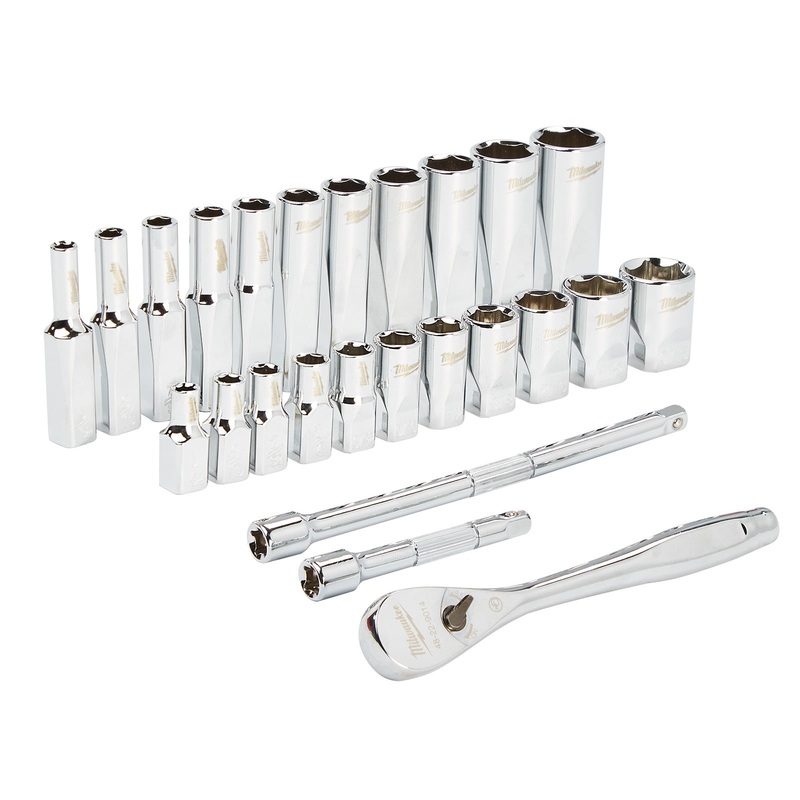 Milwaukee 26 Piece 1/4 Ratchet & Socket Set (SAE) 48229404