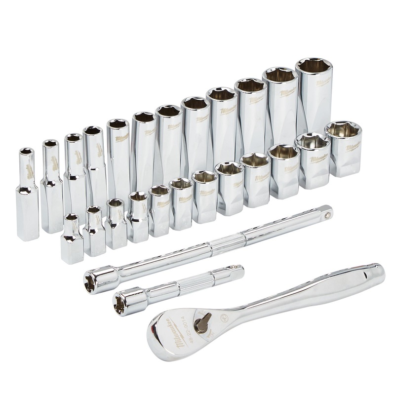 Milwaukee 28 Piece 1/4 Ratchet & Socket Set (Metric) 48229504