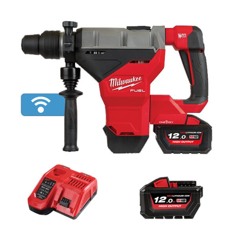 Milwaukee 18V Fuel 44mm SDS Max Brushless Rotary Hammer Kit w/ ONE-KEY 12.0Ah Kit M18FHM-122C