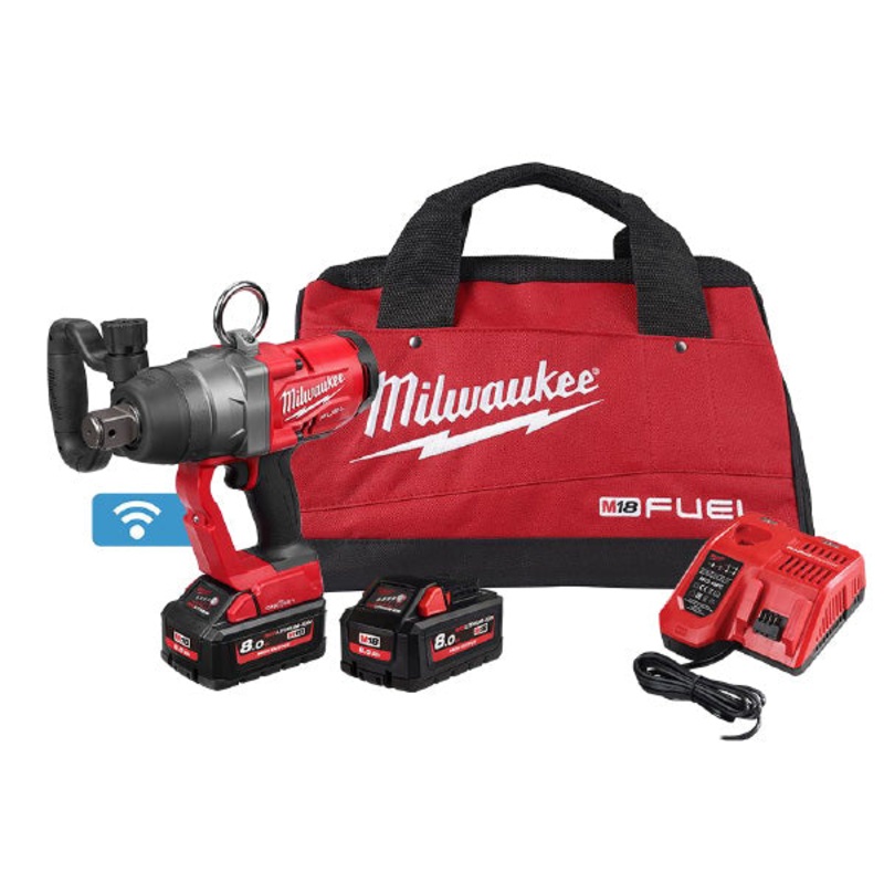 Milwaukee 18V Fuel Brushless ONE-KEY 1 High Torque Impact Wrench 8.0Ah Set M18ONEFHIWF1-802B