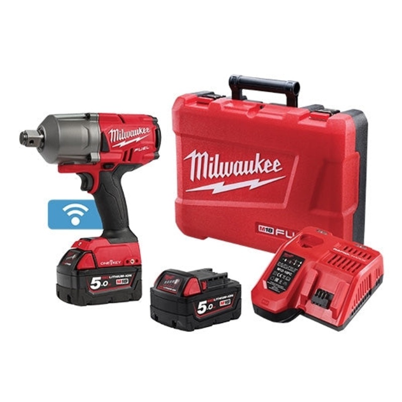 Milwaukee 18V Fuel ONE-KEY 3/4 High Torque Impact Wrench with Friction Ring 5.0Ah Set M18ONEFHIWF34