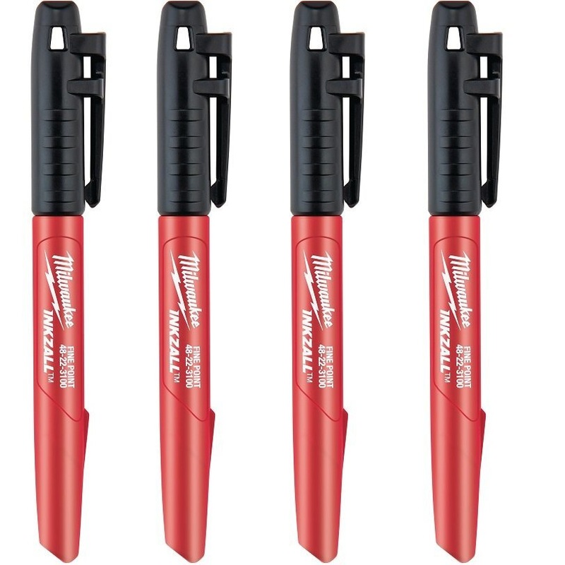Milwaukee Fine Point Black Marker 4 Pack 48223104