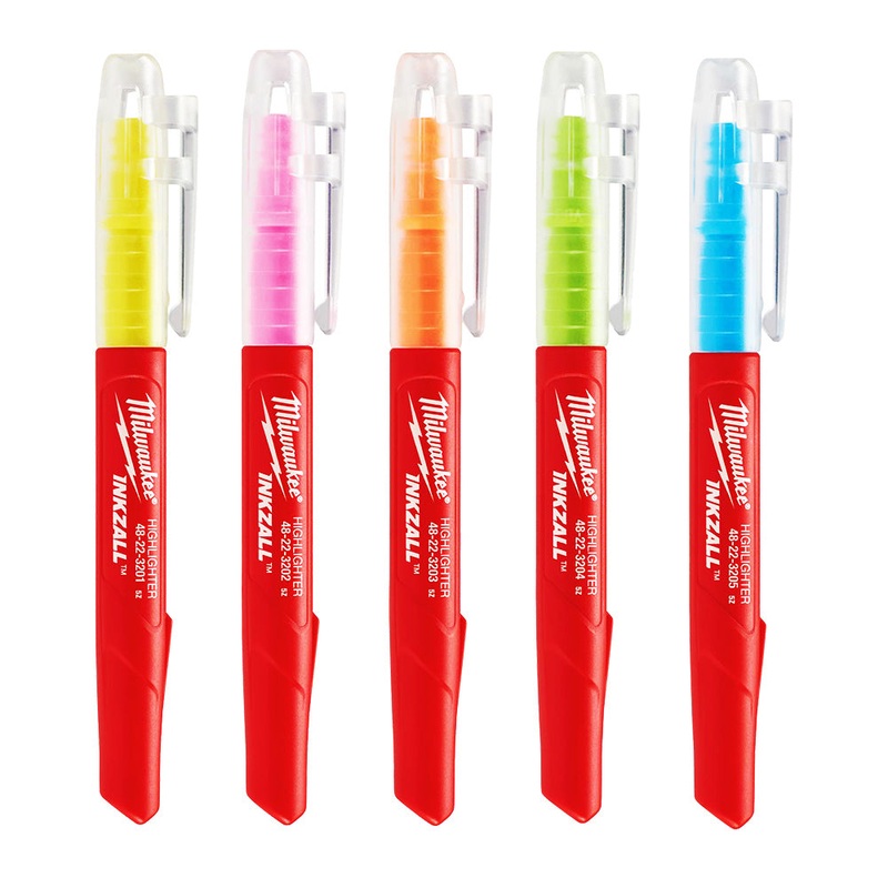 Milwaukee Inkzall Color Jobsite Highlighter 5 Pack 48223206