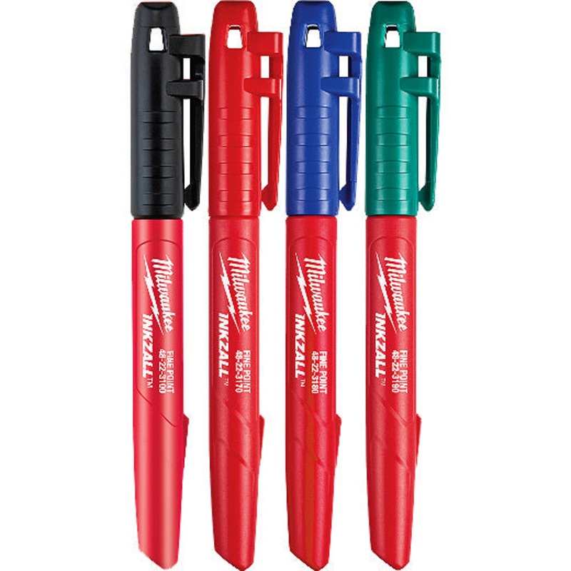 Milwaukee Inkzall Coloured Fine Marker 4 Pack 48223106