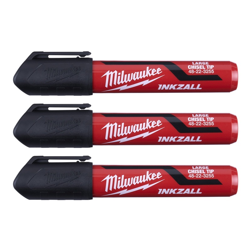 Milwaukee Inkzall L Chisel Tip Marker Black (3pk) 48223250